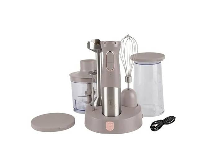 Berlinger Haus Akku Stabmixer 200W Taupe Collection - leistungsstarker Handmixer mit ergonomischem Design, ideal für Smoothies, Suppen und Saucen, kabellose Freiheit für die Küche
