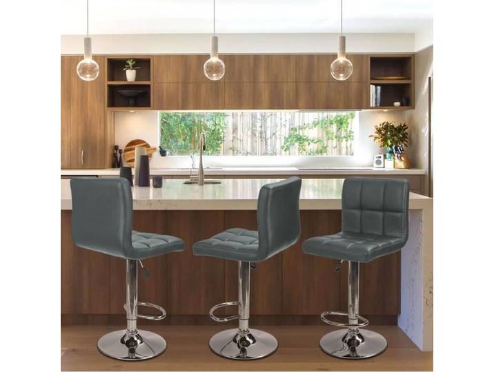 Bar Lot de 6 Tabouret de Gris，à six grilles，pivotant à 360°