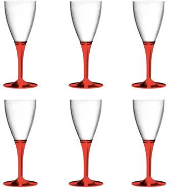 Mepra Polycarbonate Wine Glass - 6 Pieces - Red