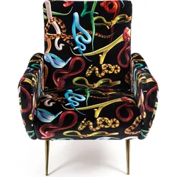 Seletti Wears Toiletpaper Snakes Sessel mit hoher Rückenlehne