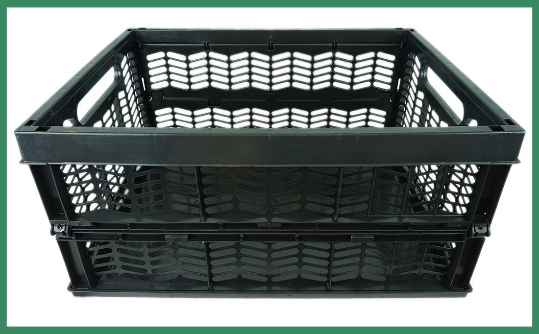 Novaliv Set van 6 inklapbare opbergboxen met handvatten, 30 liter, zwart