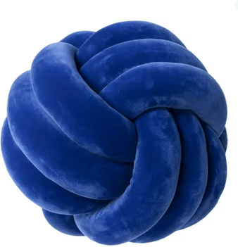 Inspire Essentials Cozy Knotted Ball Pillow Plush Decorative Cushion For Sofa And Gaming Chair blue 22x22cm