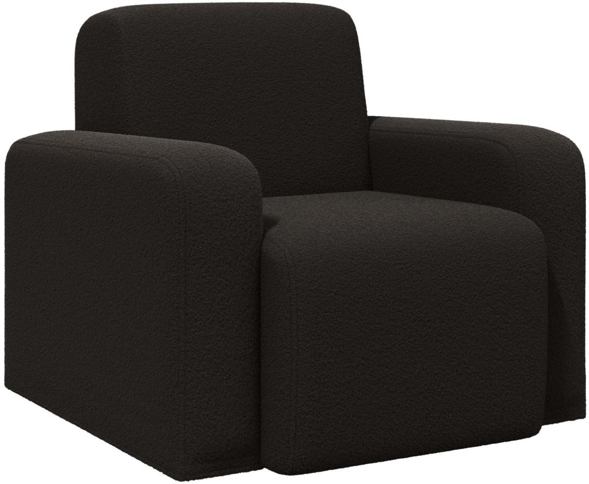 vidaXL Moderne Lounge Fauteuil - Zwart - Bouclé