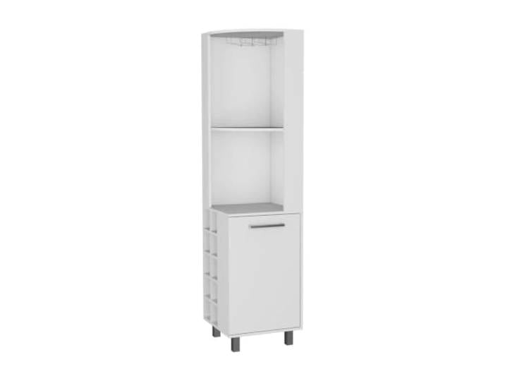 XPJYUA Eck Barschrank Weißer Eck-Barschrank mit Glashalter Mit Weinregal for den privaten oder gewerblichen Gebrauch