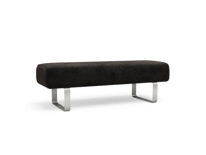 Banc en velours chenillé noir