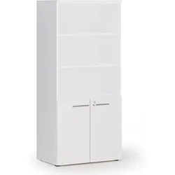 Kombi-Aktenschrank PRIMO WHITE, 800 x 500 x 1781 mm, weiß
