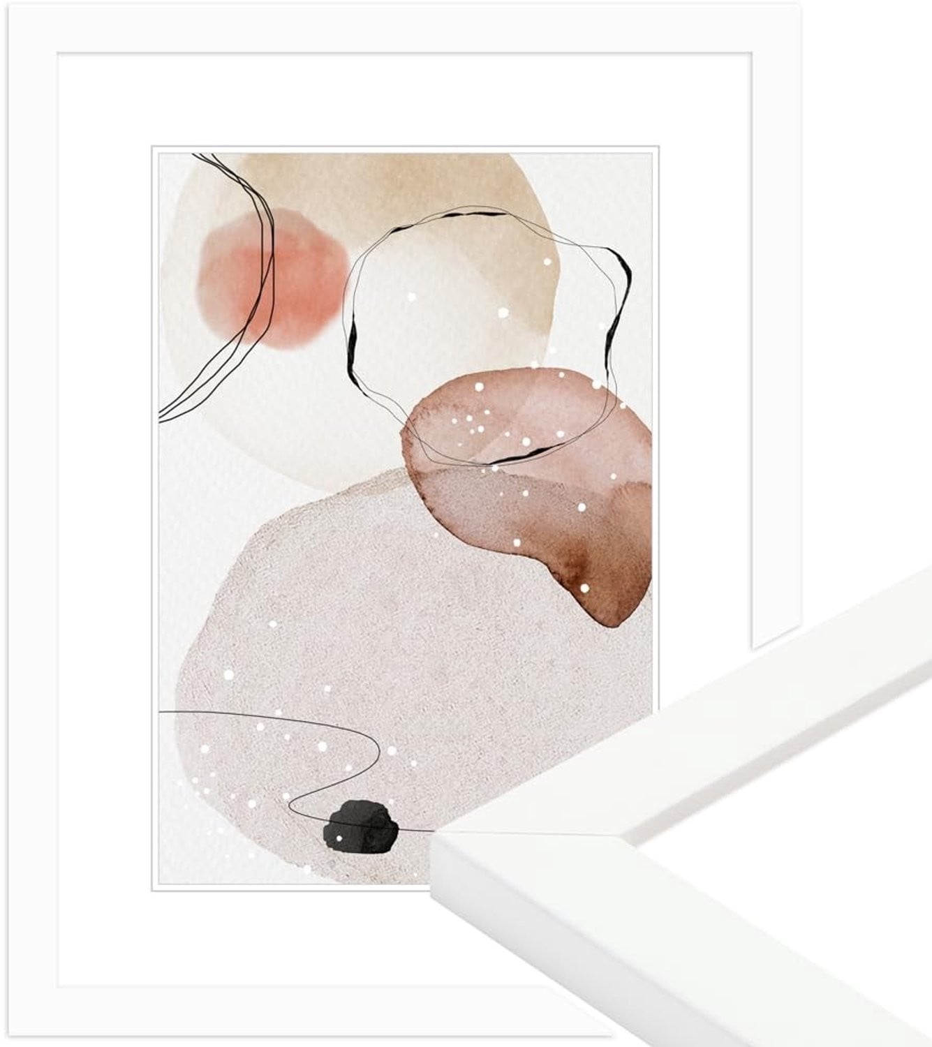 Witte houten fotolijst voor DIN A3 muurdecoratie