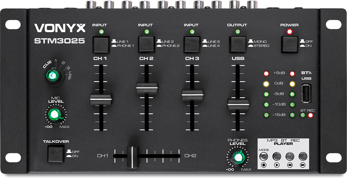 Vonyx Stm3025 7-Kanal-Mischpult Usb/mp3/bt