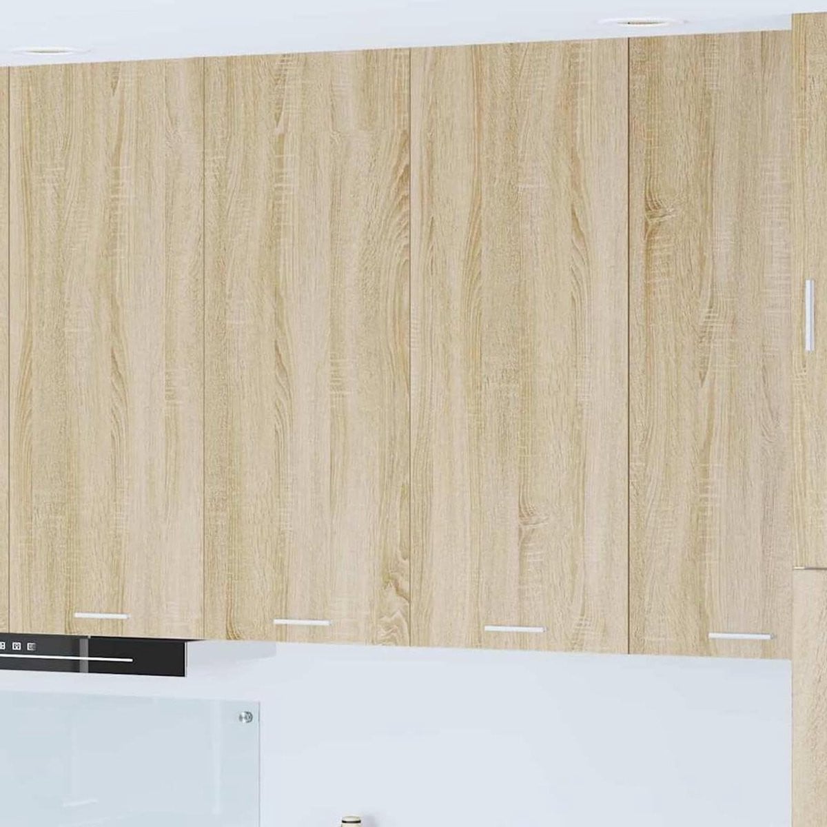 Hangkast voor keuken, badkamer of gang in hout - Sonoma Eiken - B: 100 cm, H: 80 cm