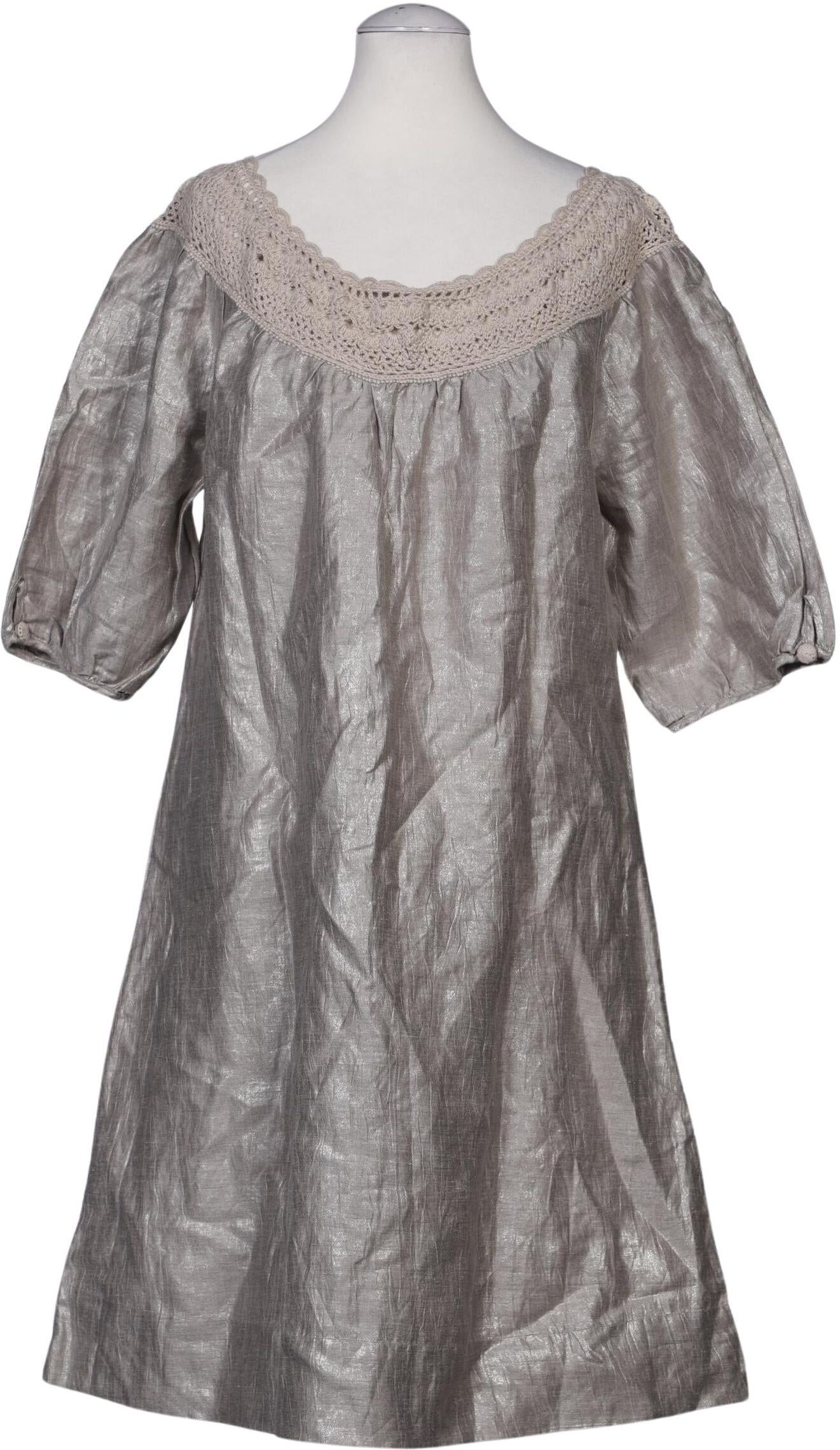 Dea Kudibal Damen Kleid, Silber, Gr. S, Leinen / Synthetik / Viskose / Baumwolle - Second Hand