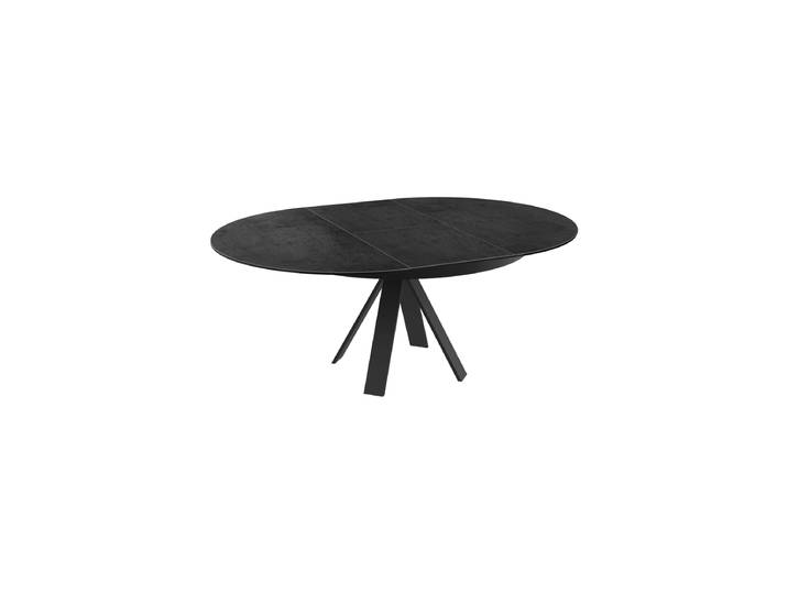 Ausziehbarer Designer Esstisch „Chanterelle“ 130-180 x 130 cm Keramik Titan Akante Design