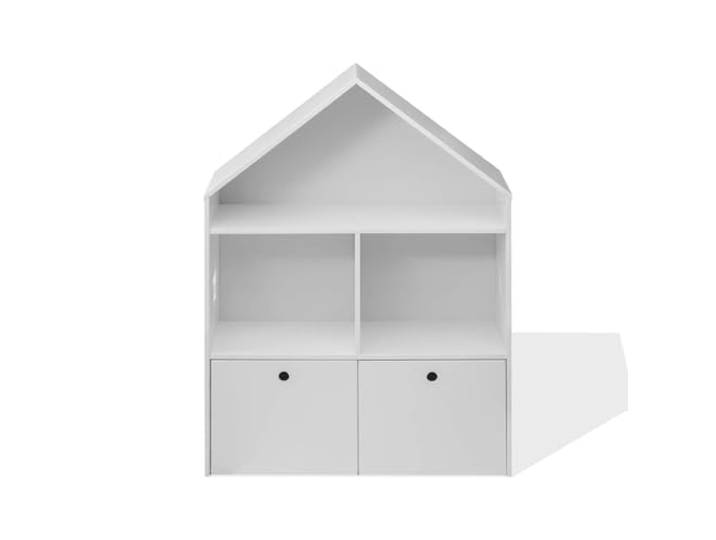Rebecca Mobili Kinderbuchregal, Kinderzimmerschrank, Dekoration, 2 Regale 2 Schubladen, MDF Weiß - Maße: 97 x 72,5 x 30 cm (HxLxB) - Art. RE6730