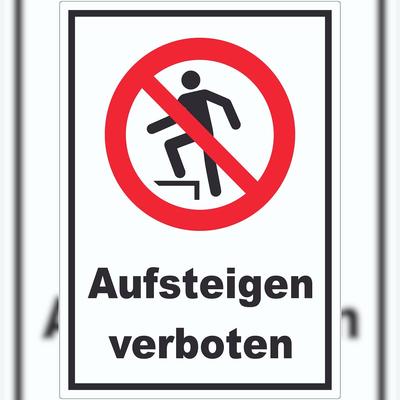 HB-Druck Aufsteigen verboten Aufkleber A9 (37x52mm)