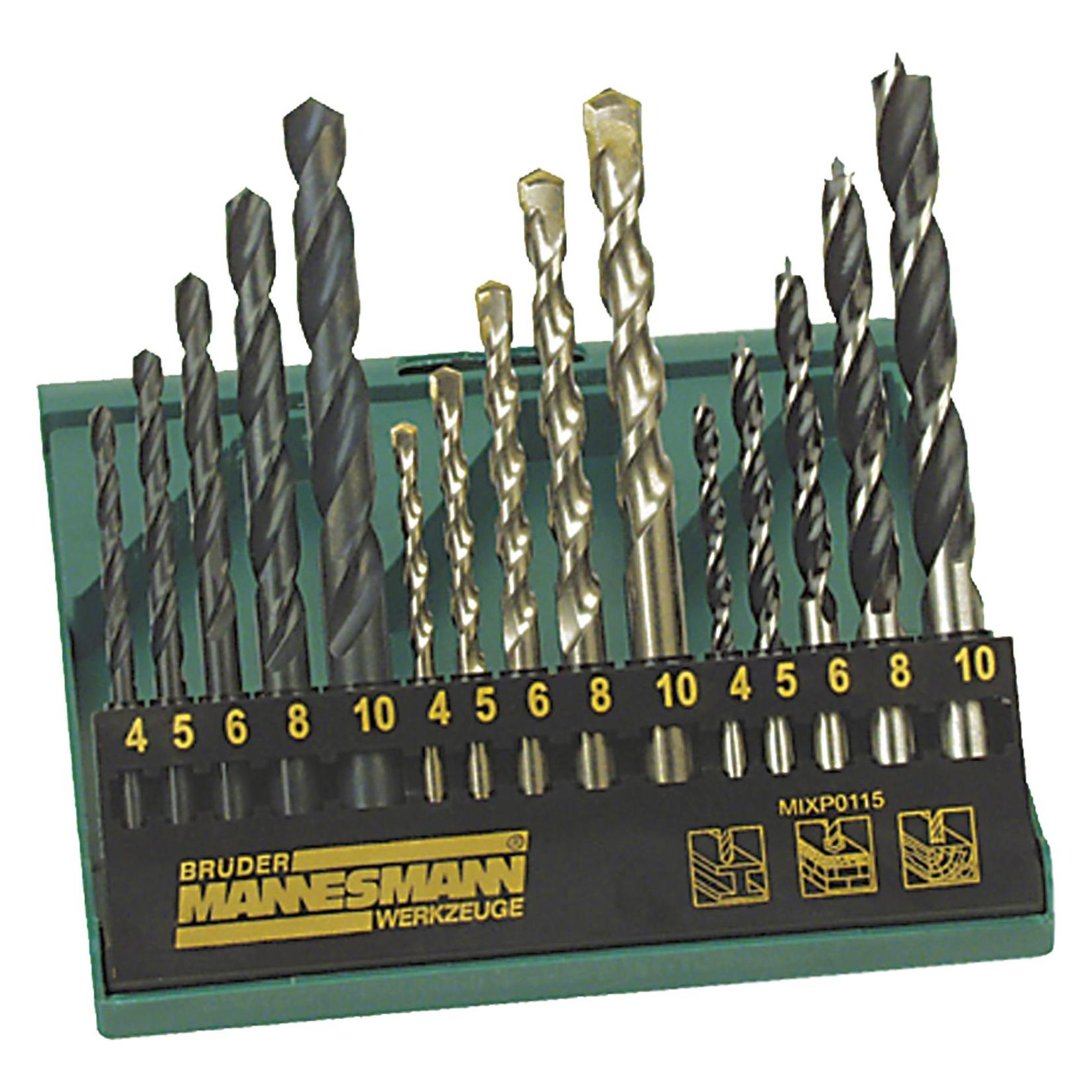 Mannesmann 15-tlg. Profi Kombi Bohrersatz (M54315)