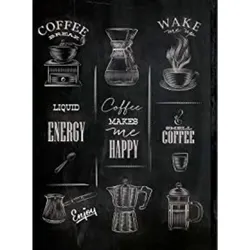POSTER Kaffee & Wein Design Kaffeemaschine A4 Rahmenlos