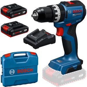 Bosch Akku-Schlagbohrschrauber PRO GSB18V-52, 18 V / 2,0 Ah, mit 2 Akkus, Ladegerät und Koffer