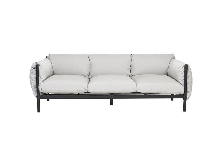 GARTENSOFA 3-Sitzer Aluminium hellgrau/schwarz Esperia