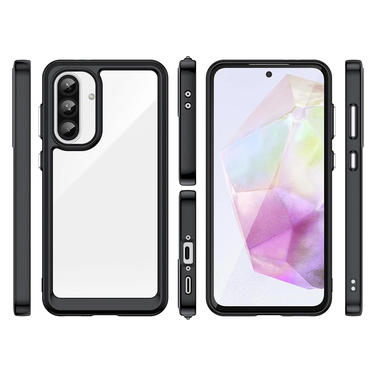 Hurtel Back panel cover Outer Space Case for Samsung Galaxy A26 Cover with Flexible Frame - Black (Samsung Galaxy A26) (OUTER SPACE CASE SAMSUNG GALAXY A26 BLACK)