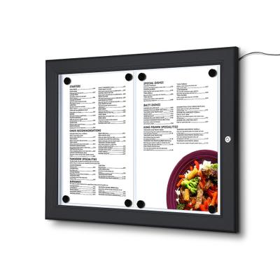 SHOWDOWN Displays Showdown MenüKasten Outdoor LED - 2x DIN A4 - Aluminium / Stahl - Schwarz