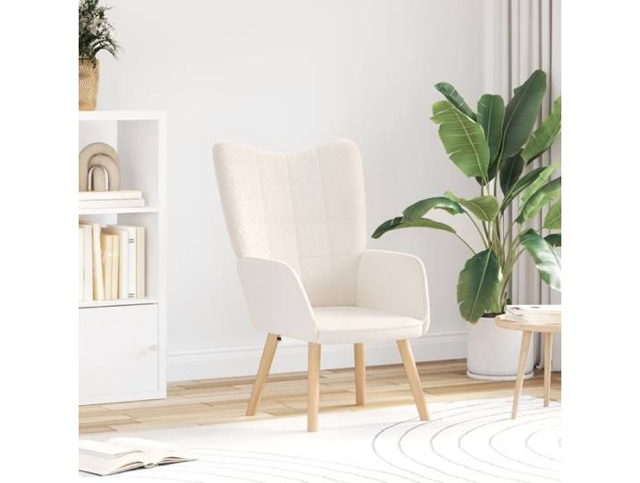 Fauteuil relaxant - Tissu crémeux - 1 place - Accoudoirs rembourrés - Design contemporain