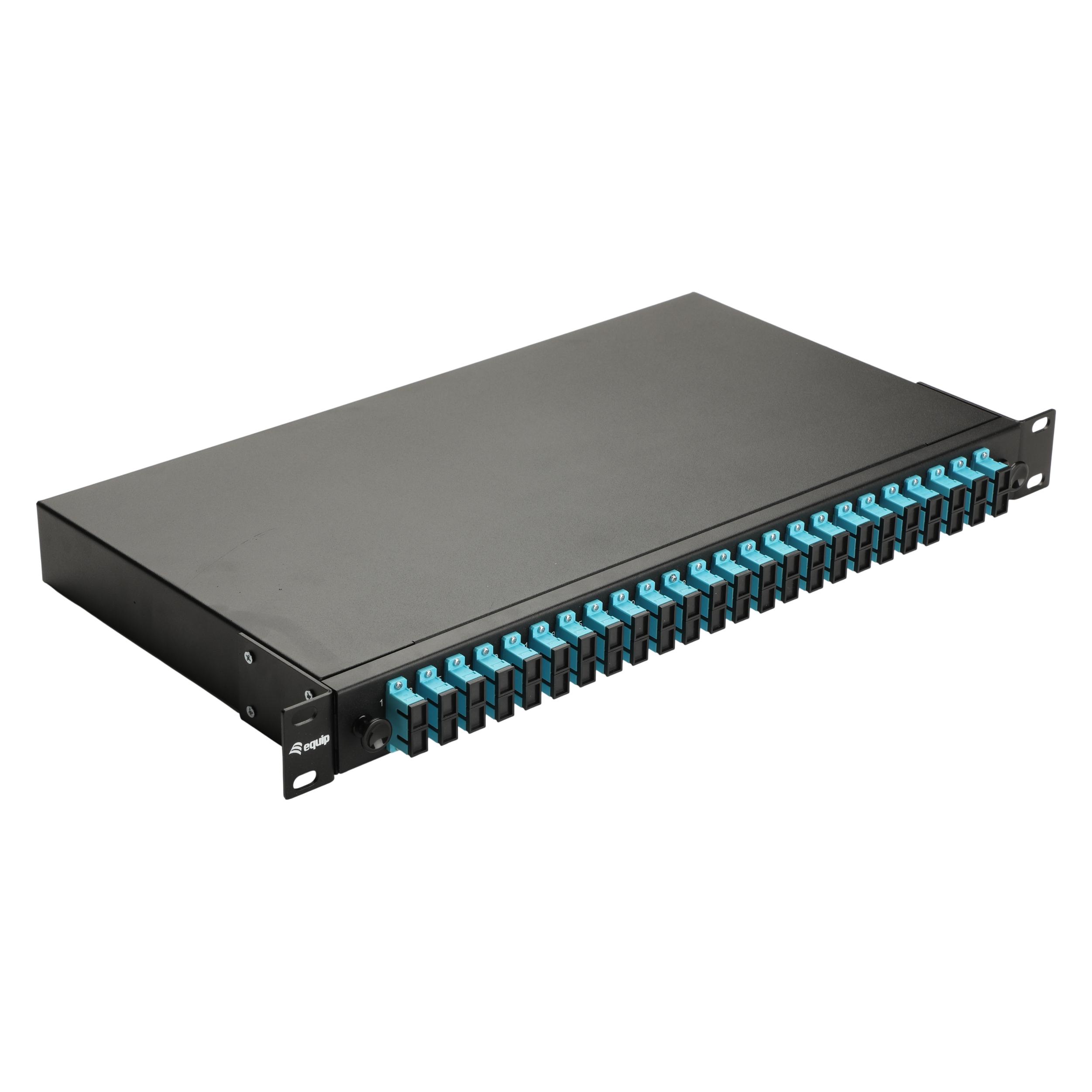 equip LWL-Spleisskasten 24-Port SC-Duplex OM3 1U komplett sw (337312)