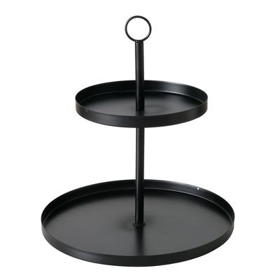BOLTZE Gruppe GmbH Etagere Samina 2 Ebenen Eisen H 33cm Ø 30cm schwarz