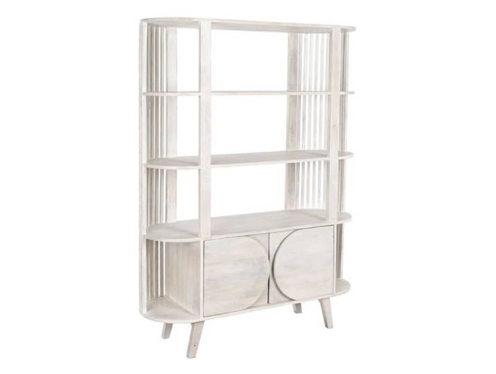 Etagère en manguier coloris blanc - Longueur 116 x Profondeur 40 x Hauteur 160 cm