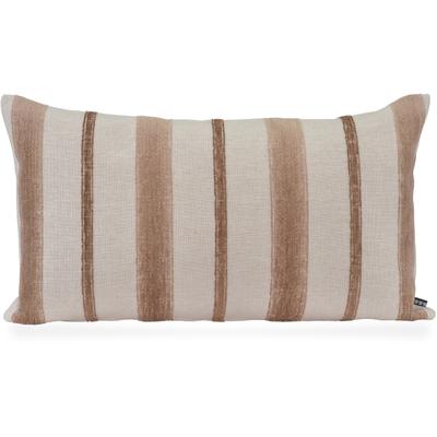 Dekokissen H.O.C.K. "Collin", braun (braun, schlamm, gestreift), B:70cm H:10cm L:40cm, Leinen, Polyester, Dekokissen_Sitzkissen_Kissenhüllen, Sofakissen inkl. Füllung, 70x40cm, Dekokissen Streifen, natur