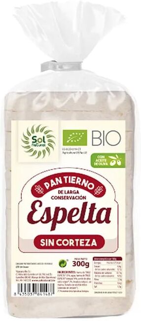 Sol Natural Pão Tenro De Espelta Sem Côdea Bio 300g