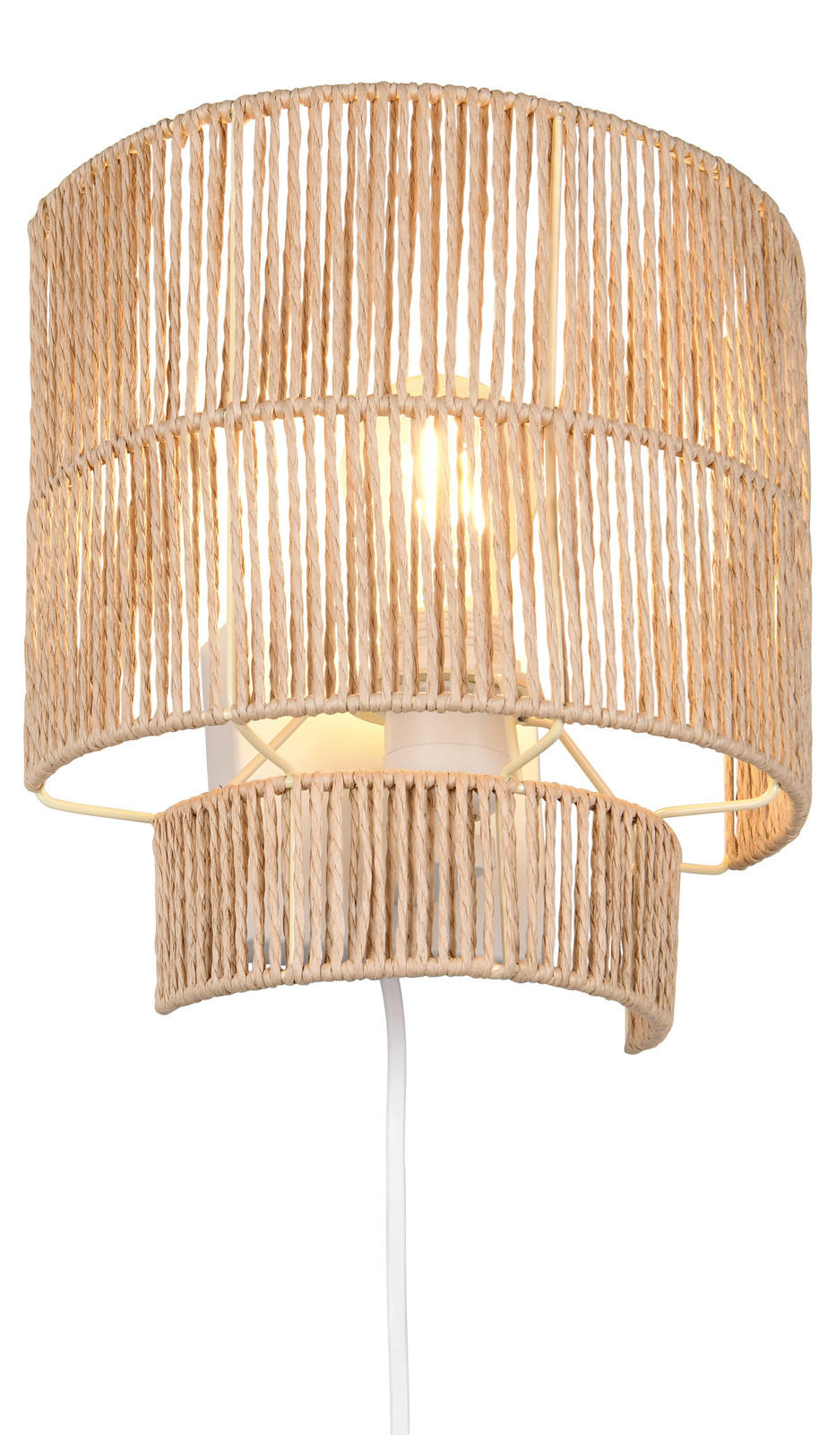 TRIO Satna Japandi wandlamp van rotan met LED