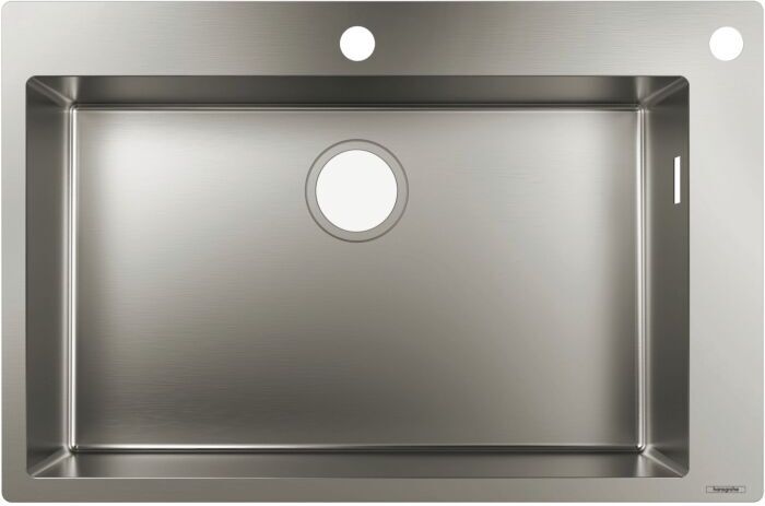Hansgrohe S712-F660 Einbauspüle 43308800 edelstahl, 1 Hauptbecken, Hahnloch/Loch vorgebohrt