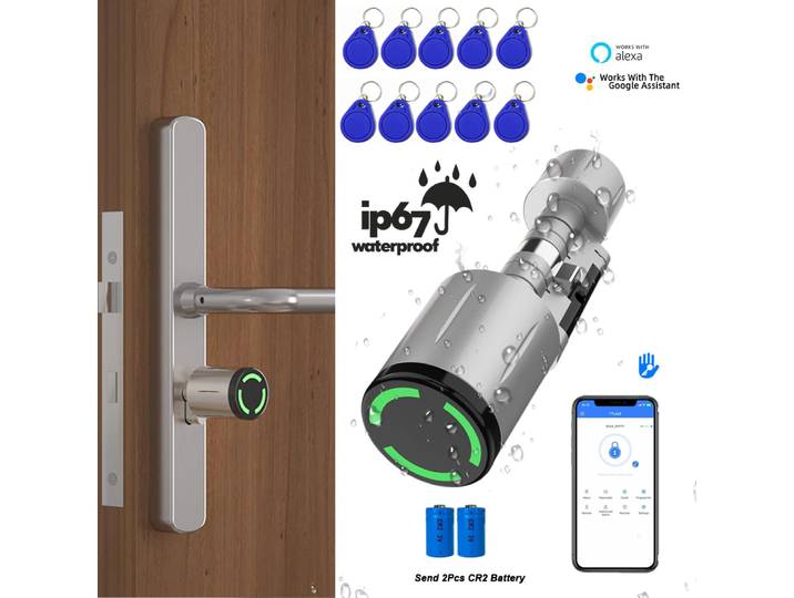 TTLock – cylindre de serrure intelligent, serrure de porte électronique Euro, étanche IP67, Anti-perceuse, accès à distance via le contrôle par application