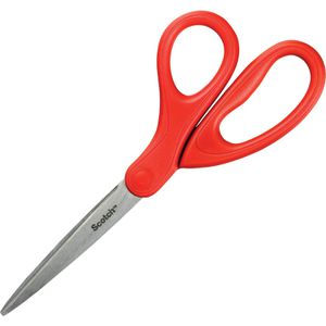Scotch Büroschere 1407, 18cm, Universalschere, aus Edelstahl, rot