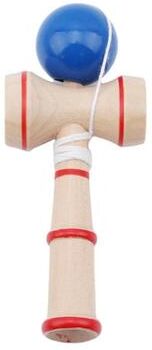 United Classic Wooden Kendama Skill Toy With Extra String Red Beginner Juggling Cup Game blue