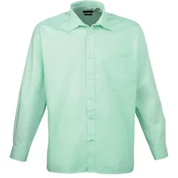 Premier Workwear Herren Popeline Hemd langarm PR200 aqua 39,5 (15H)