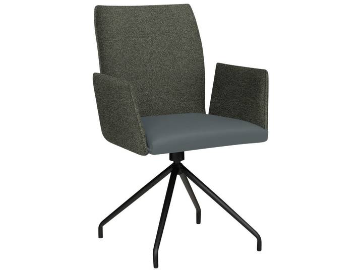 Moderano Armlehnstuhl, Grau, Dunkelgrau, Metall, Rundrohr, 60x91x60 cm, Stoffauswahl, Typenauswahl, Esszimmer, Stühle, Esszimmerstühle, Armlehnenstühle