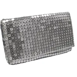 Steuer Modeschmuck Abendtasche Metall Plättchen mit Kristallen