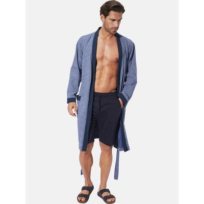 Hausanzug BABISTA "Morgenmantel QUARIN" Gr. XL, blau, XL, Obermaterial: 60% Baumwolle CO. 40% Polyester COOLMAX PES(Coolmax)., Hausmäntel, Hausanzug