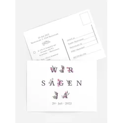 Antwortkarten für Ihre Feier selbst gestalten mit Spruch und Fotos im Onlinedesigner bei Meine-Kartenmanufaktur.de