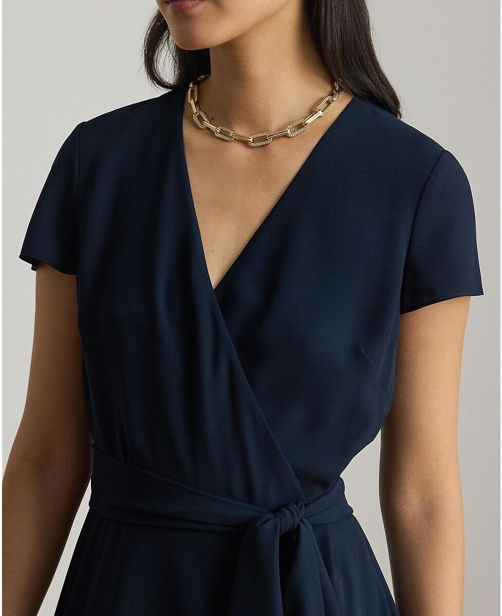 LAUREN RALPH LAUREN Robe portefeuille midi manches courtes&nbsp;