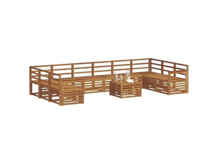 KTHLBRH Sofa-Set für den Außenbereich, 11 Stück, Natur Sessel inklusive, geeignet für Terrasse, robustes Material, moderner Stil