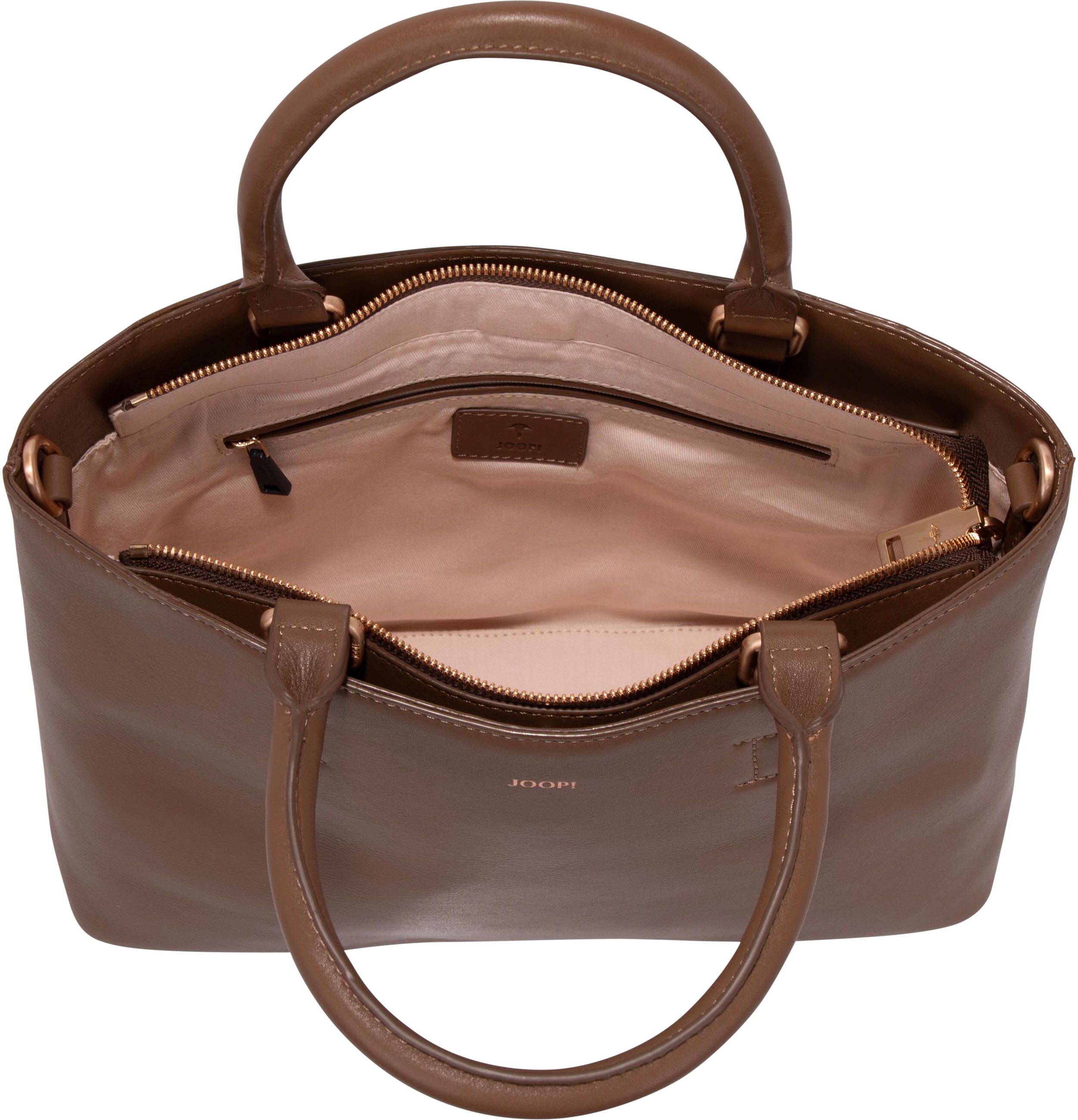 Joop! Handtasche JOOP "sofisticato 1.0 kiana handbag mho", Damen, Gr. B/H/T: 32cm x 23cm x 12cm, braun (coffee liqueur), Rindsleder, Taschen Handtasche, Damen Handtasche mit Magnet- & Reissverschluss coffee liqueur B/H/T: 32cm x 23cm x 12cm