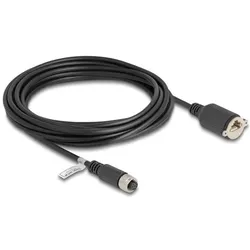 Delock M12 Kabel A-kodiert 8 Pin Buchse zu RJ45 Buchse zum E (CAT5e, 5 m), Netzwerkkabel