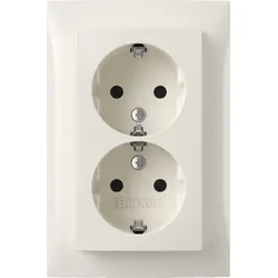 Berker SCHUKO-Doppelsteckdose Abdeckpl. pws-glanz 47598989