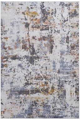 Klair Living PAYAS Collection Ivory / Blue / Abstract Non-Shedding Area Rug