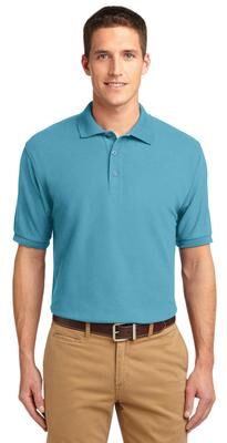 Port Authority K500 Silk Touch Polo Shirt in Maui Blue size 6XL   Cotton/Polyester Blend