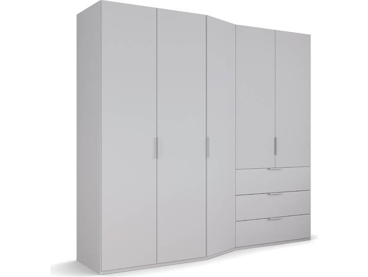 Drehtürenschrank, 247x222 cm, Holzwerkstoff, Seidengrau, Soft-Close, Modern, Rauch