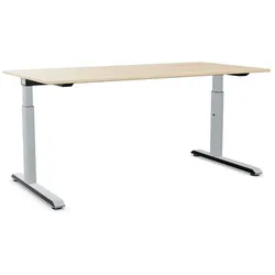 🔥Sonderangebot - Der schnellste Motortisch der Welt - Sedus temptation speed Schreibtisch höhenverstellbar - Esche hell (K80) / Weißaluminium (119) / 180 * 80 cm (31805)
