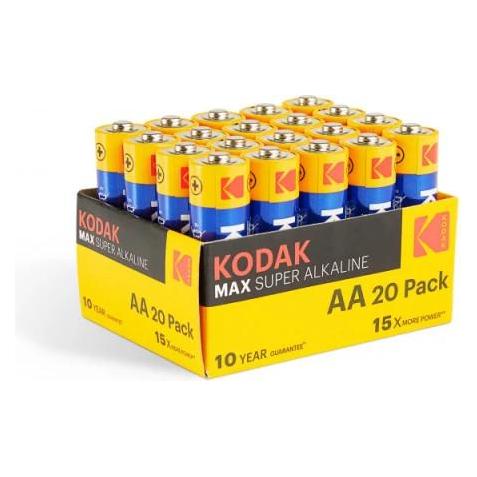 Orno Kodak AA-Batterien 20er-Pack Einwegbatterien für den Haushalt Alkaline 1,5V (20 Stk., AA) (KOD-LR6MAXPK20)