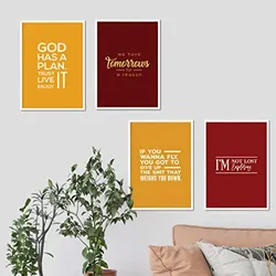 POSTER Set mit 4 inspirierenden Phrasen A4 Rahmenlos